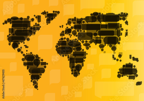 Globalization concept of business and communication vector backg
