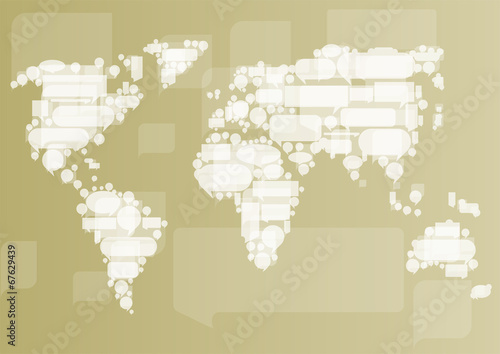 Globalization concept of business and communication vector backg