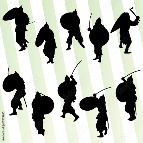 Medieval knight, warrior, crusader vector background concept