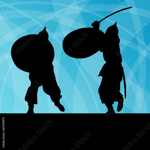 Medieval warrior, crusader vector background