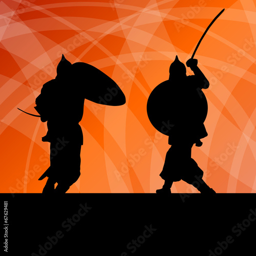 Medieval warrior, crusader vector background