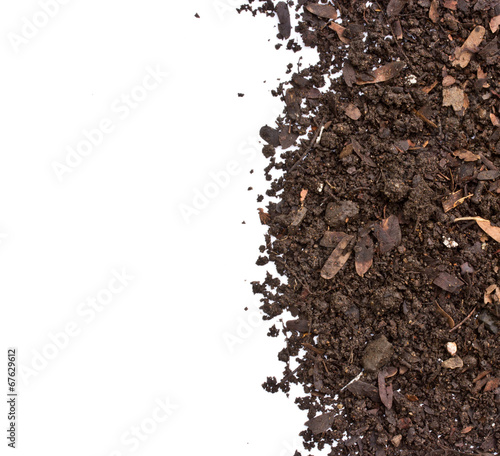 Soil on white background © kurapy