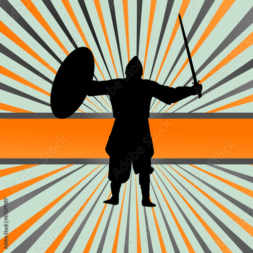 Medieval knight, warrior vector background