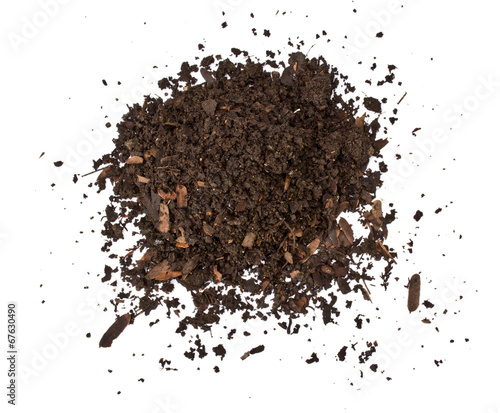 Soil on white background