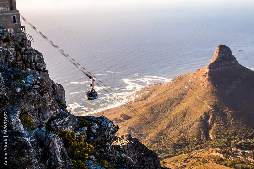 Naklejka premium Table Mount Cable Car in Cape Town South Africa