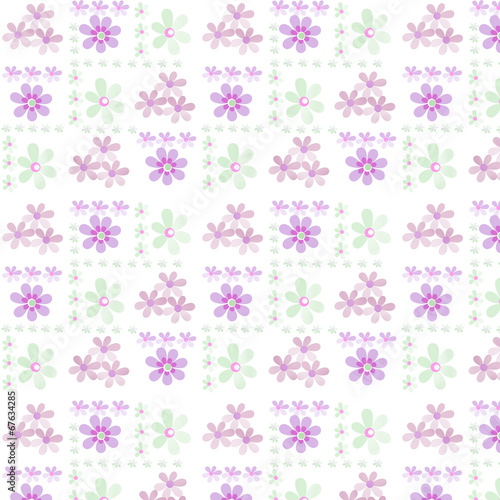 Simple seamless floral pattern on white
