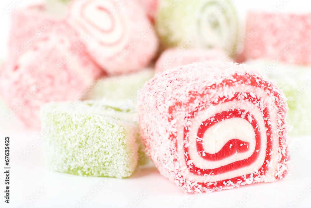 Tasty Turkish delight close up Tasty Turkish delight close up