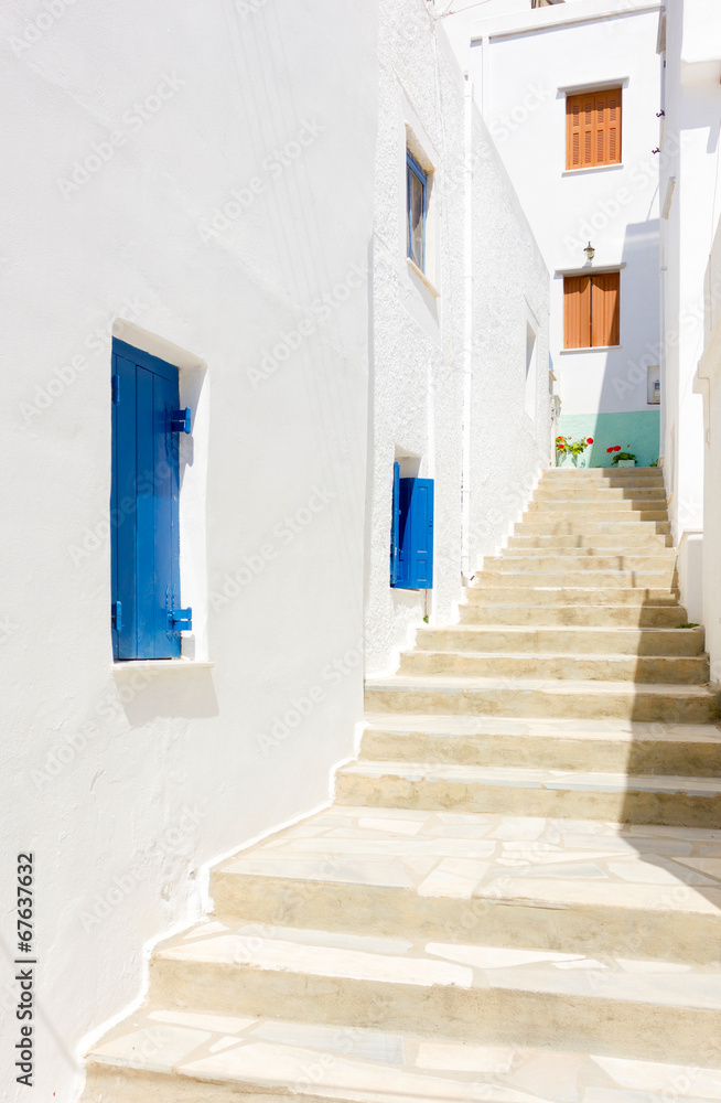 traditional street in Tinos Island,Greece