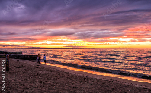 Stormy sunset on Lake huron