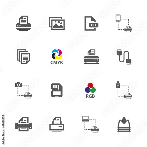 Printer icons set.