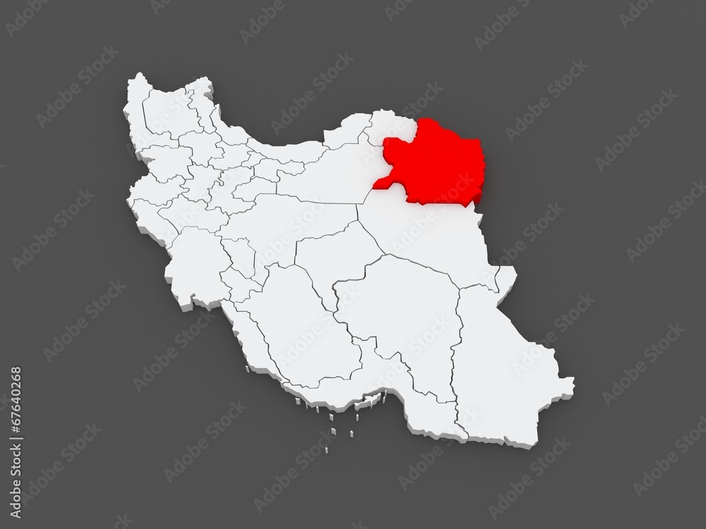Map of Razavi Khorasan. Iran