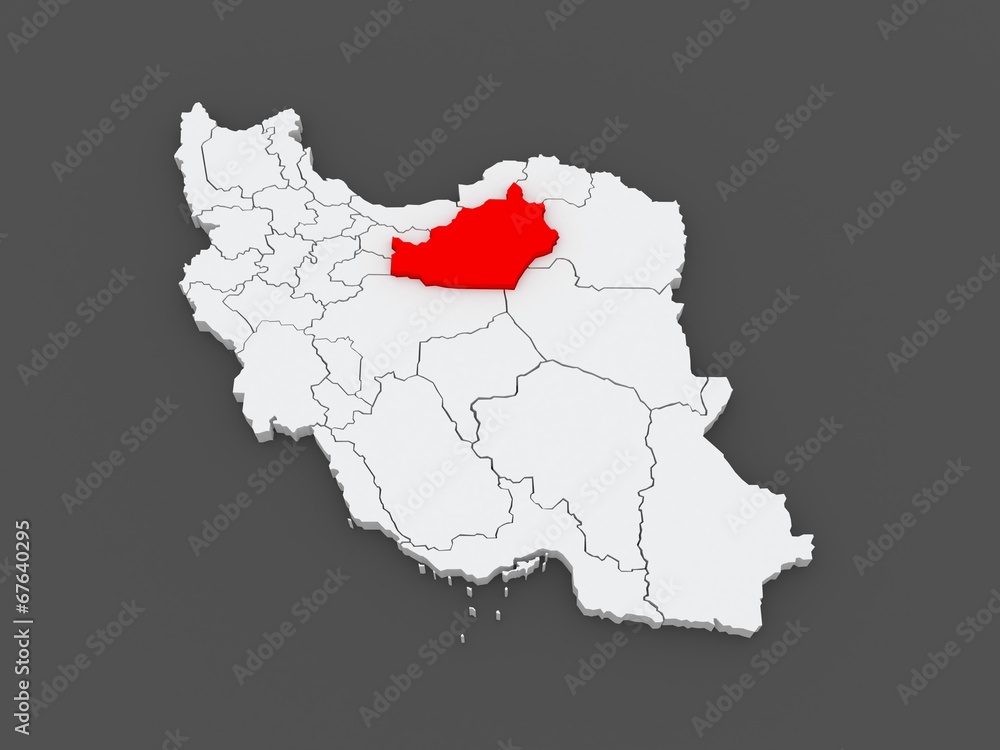 Map of Semnan. Iran.