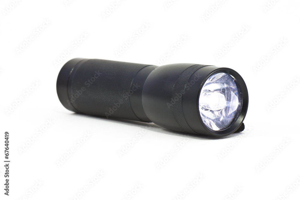 small led flashlight on white background small led flashlight on white background