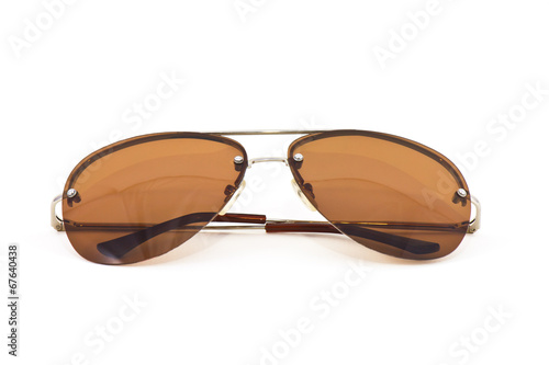light brown Sunglass on white background