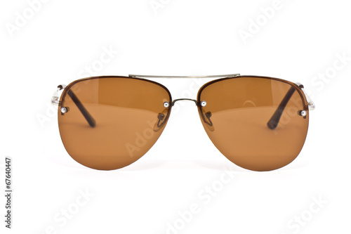light brown Sunglass on white background