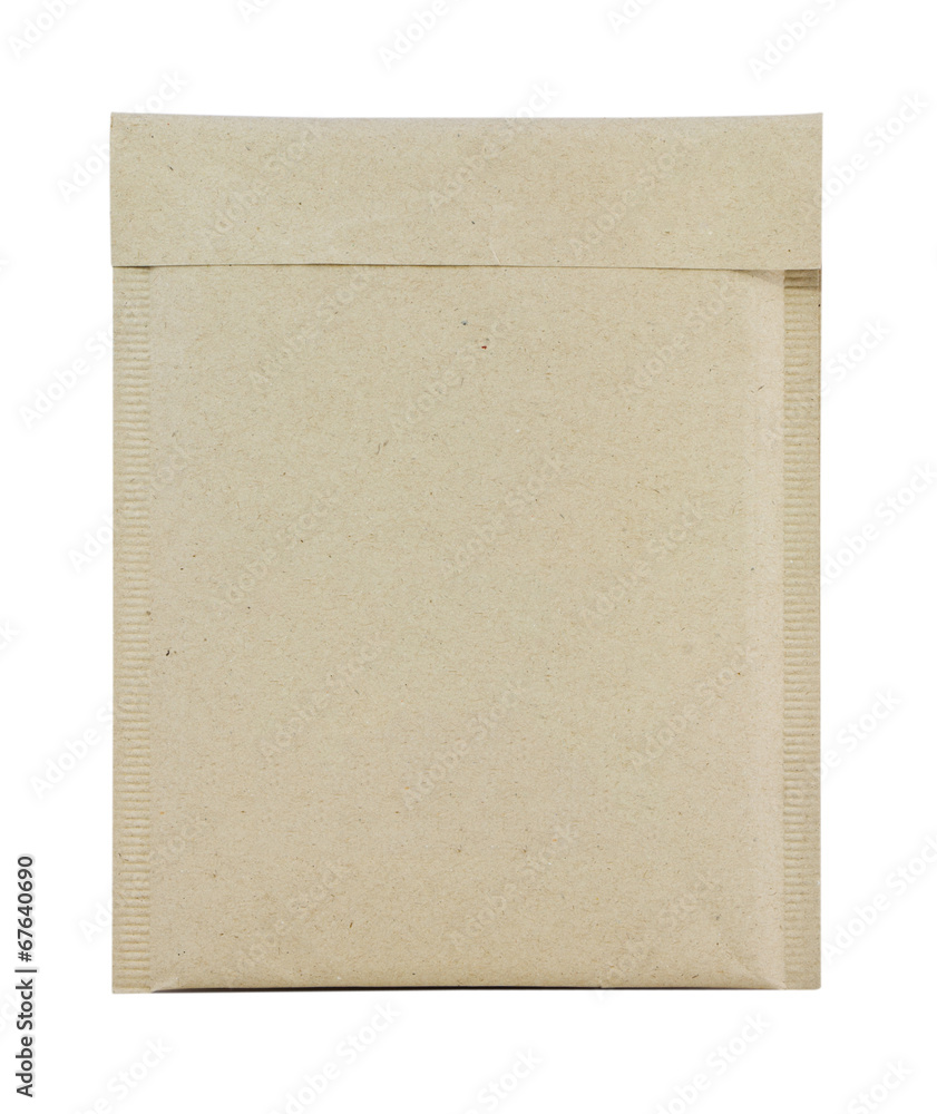 Brown envelope on white background Brown envelope on white background