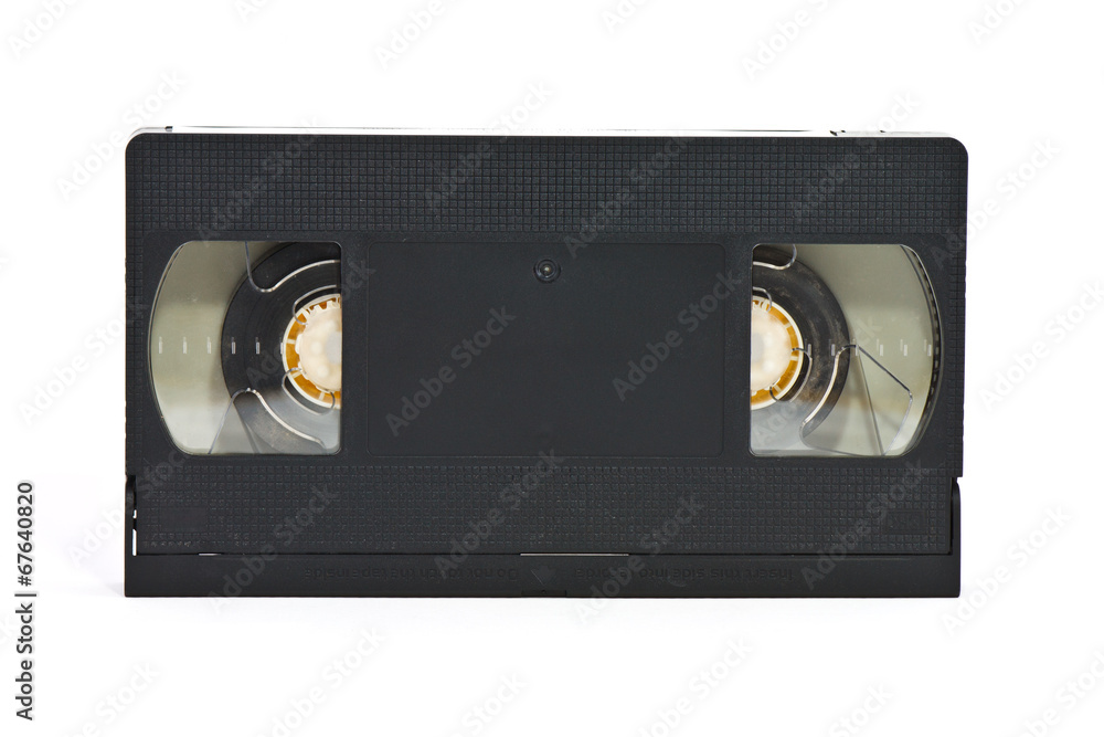 VHS video tape cassette on white background