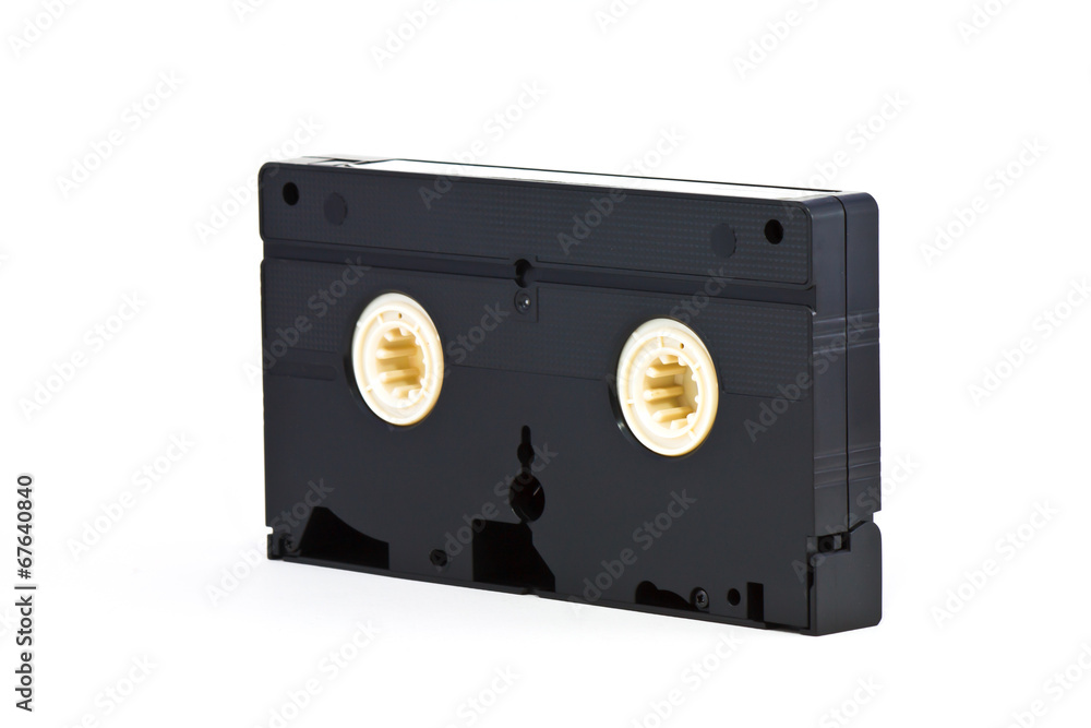 Obraz premium VHS video tape cassette on white background