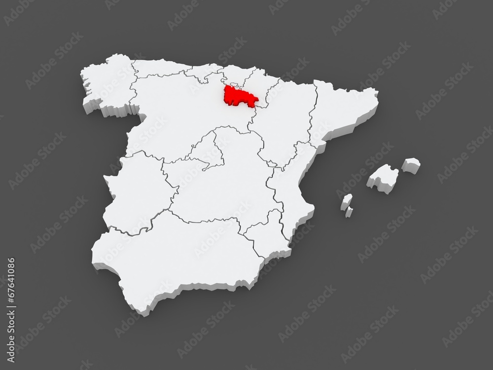 Map of Rioja. Spain.