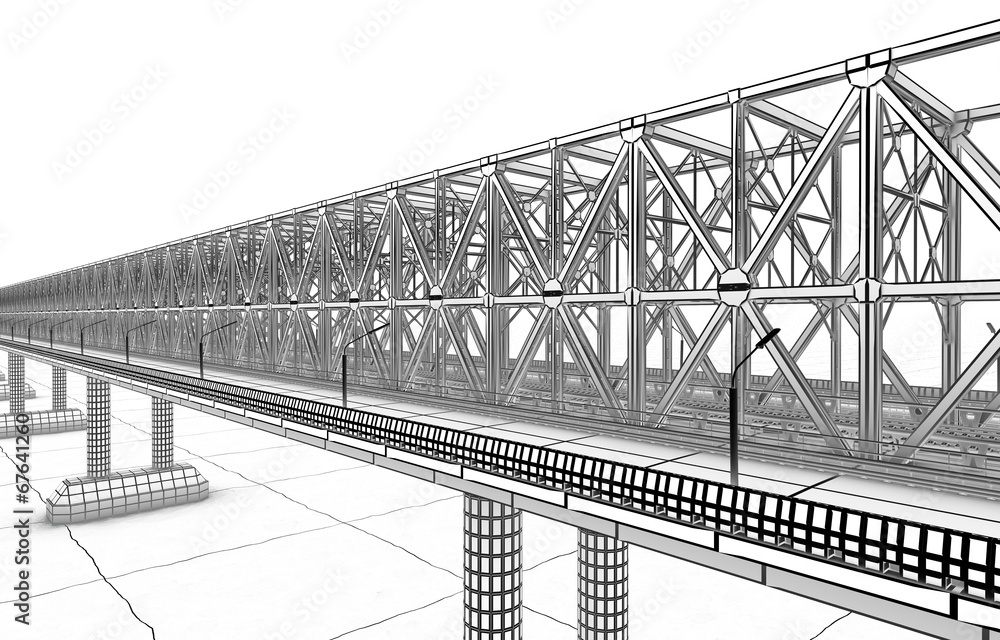 Obraz premium sketch bridge over the Ocean