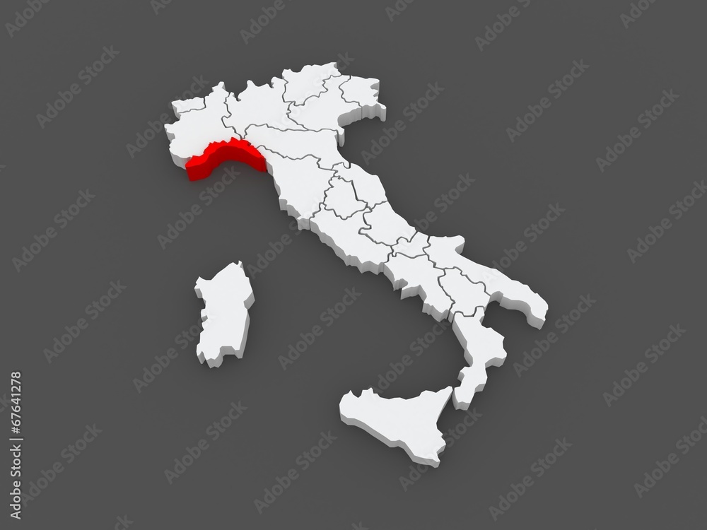 Map of Liguria. Italy. Map of Liguria. Italy.