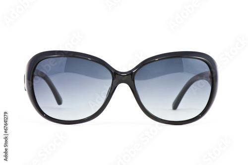 Black sunglasses on white background