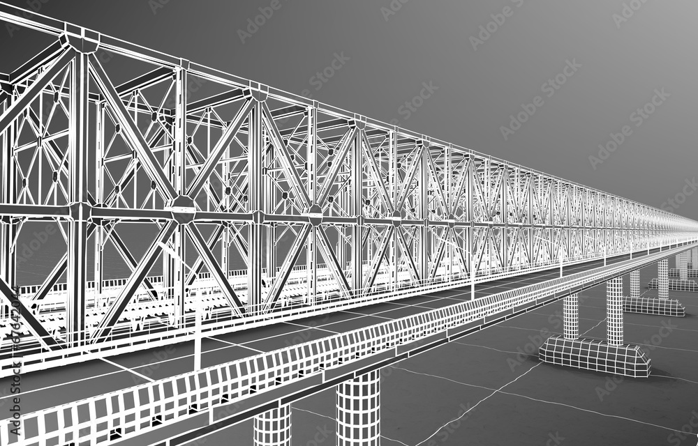 Fototapeta premium sketch bridge over the Ocean