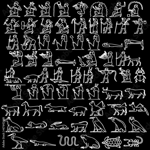 Egyptian hieroglyphs black