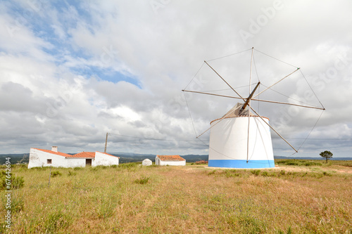 Old portuguese windmill near Odeceixe Aljezur, Algarve Portugal