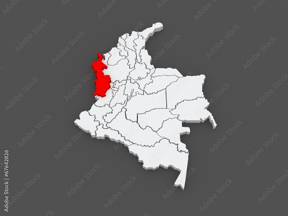Map of Choco. Colombia.