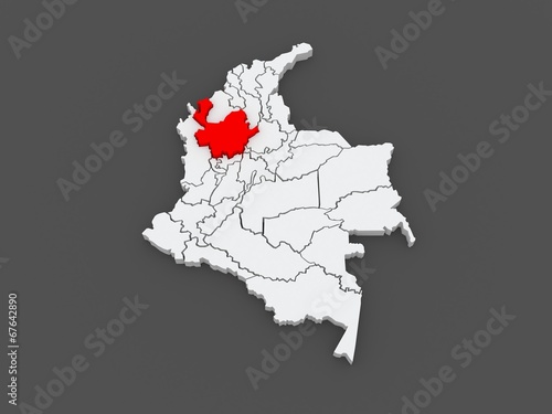 Map of Antioquia. Colombia.
