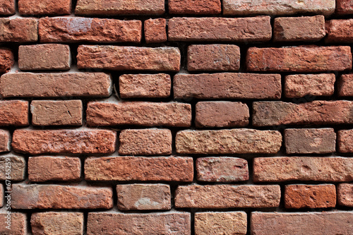 Old red bricks wall