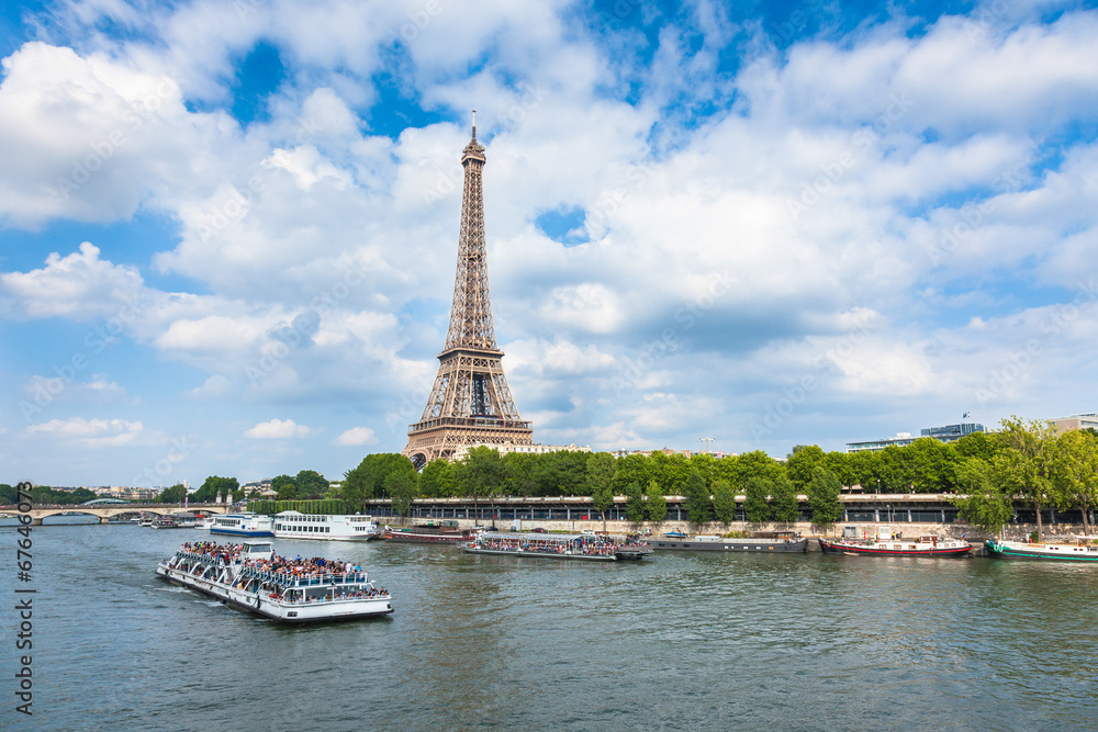 The Eiffel Tower and seine river in Paris, France