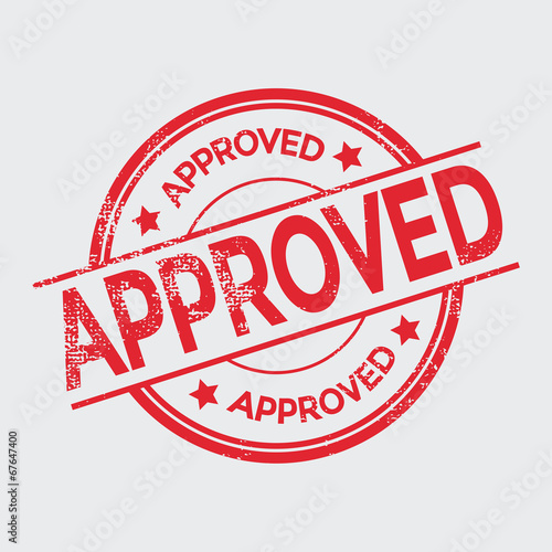 Approved grunge rubber stamp on white, vector illustration