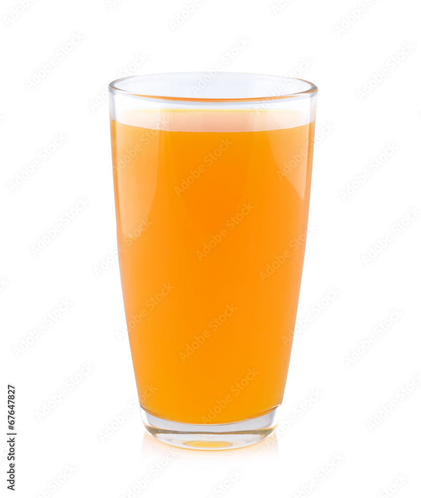 Full glass of orange juice on white background Full glass of orange juice on white background
