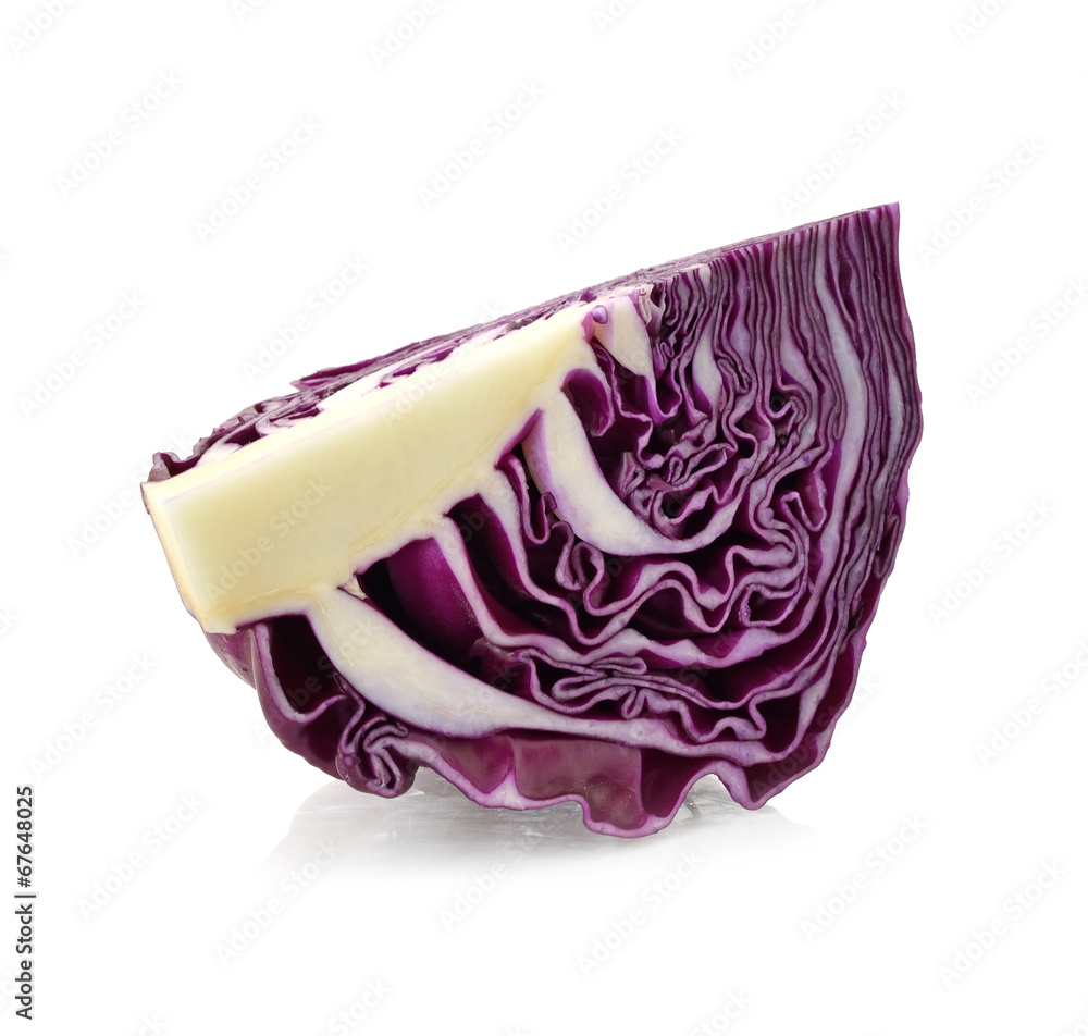 Fototapeta premium sliced red cabbage isolated on white