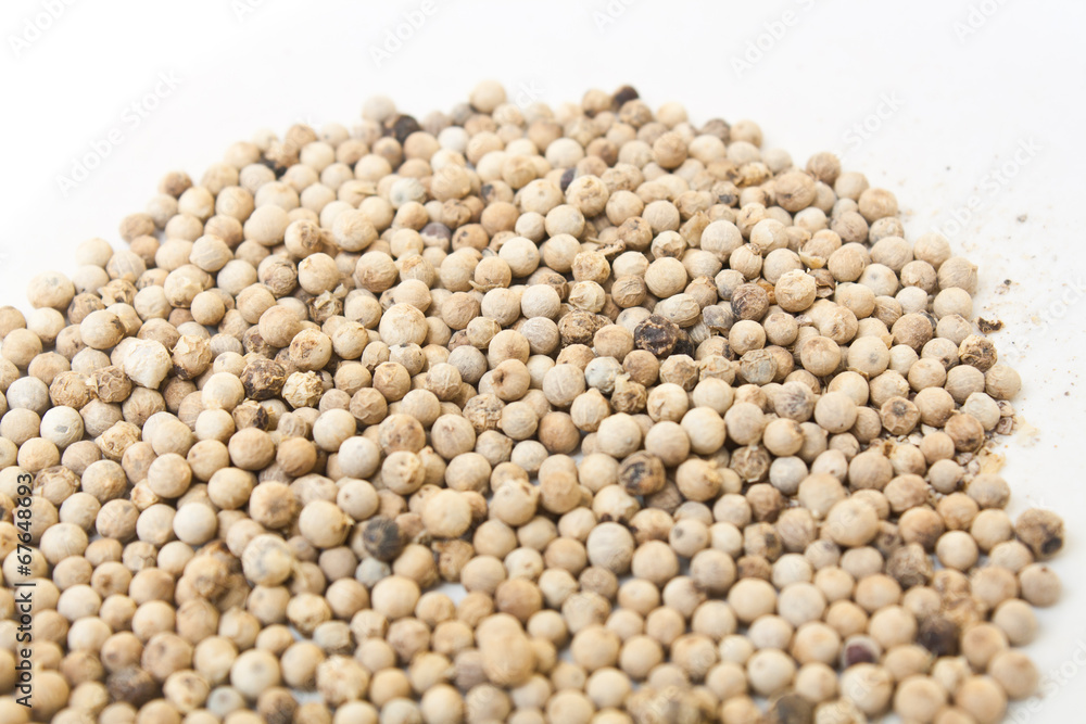 The White Peppercorns Close Up The White Peppercorns Close Up
