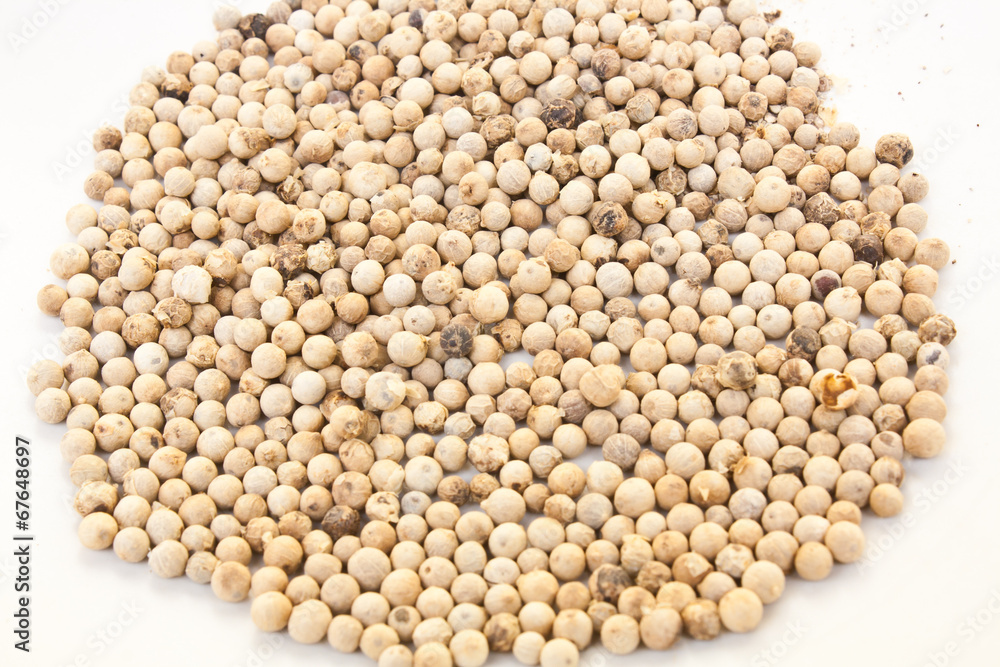 The White Peppercorns Close Up The White Peppercorns Close Up