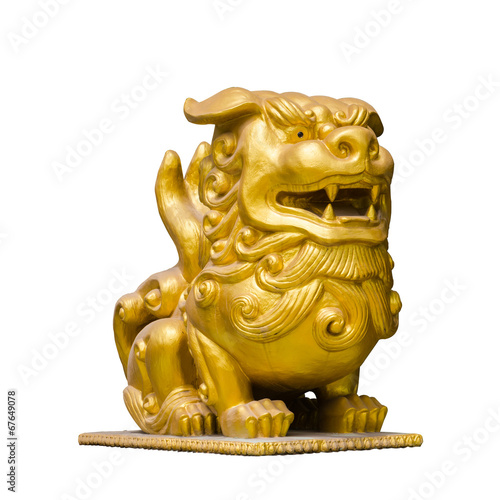 Isolated Lion sculpture