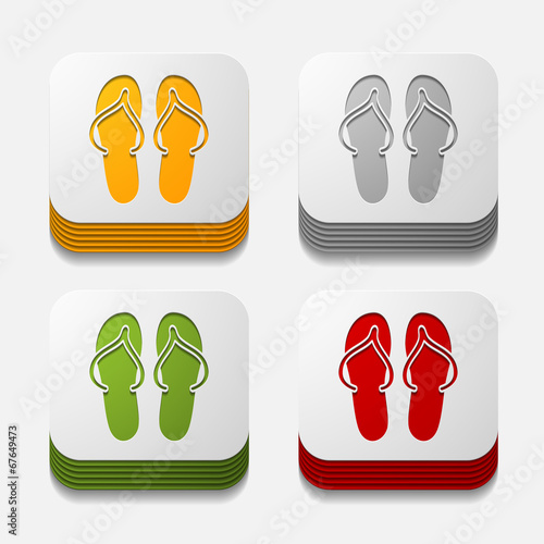 square button: slippers