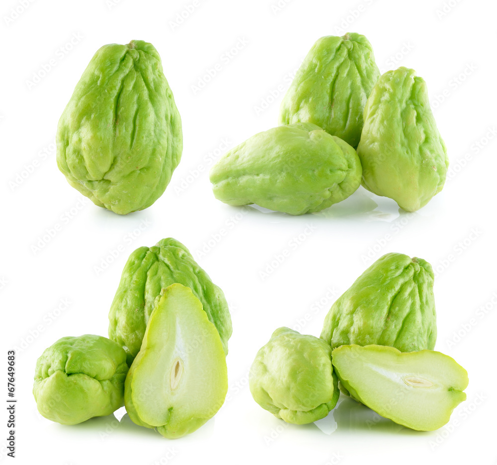 Chayote isolated on white background Chayote isolated on white background