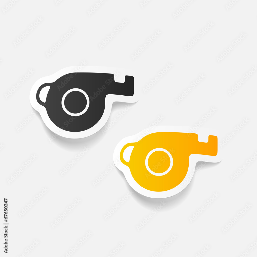 realistic design element: whistle realistic design element: whistle