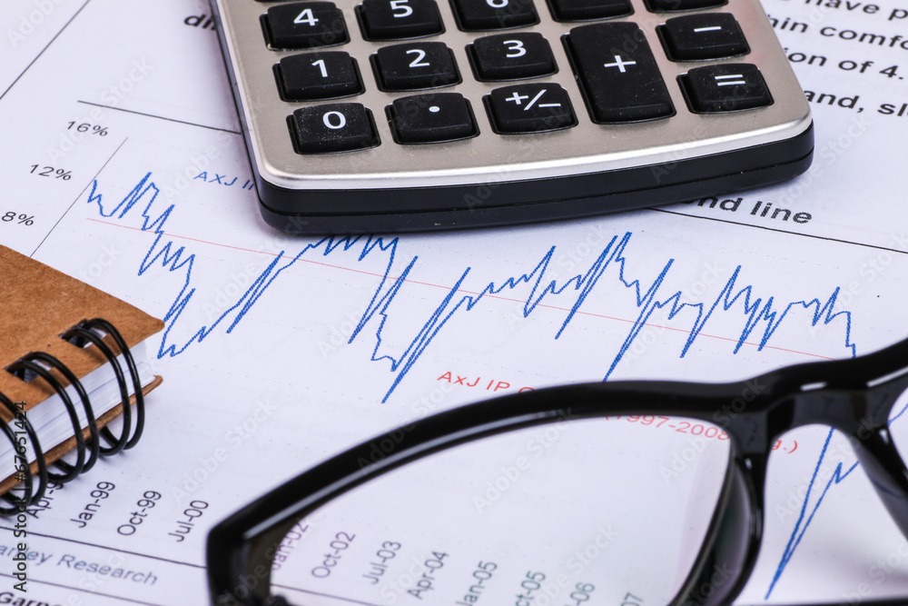 Financial graph and chart