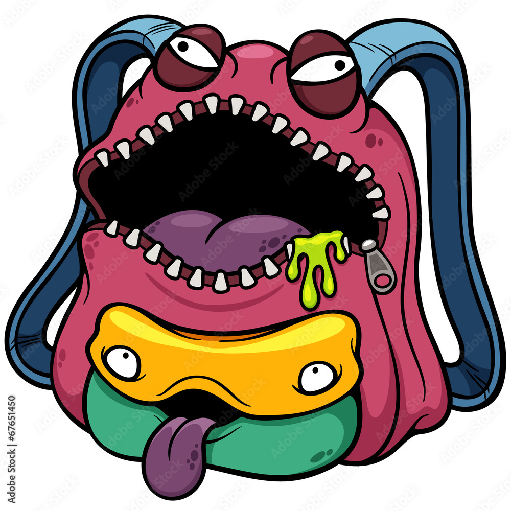 Vector illustration of Monster bag Vector illustration of Monster bag