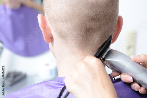 Young man in beauty salon