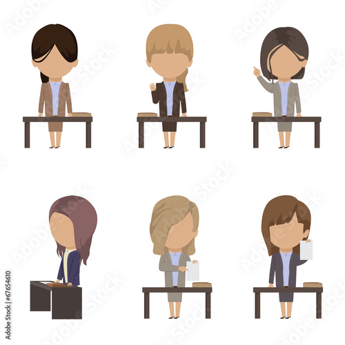 People In Court Set - Isolated On White Background