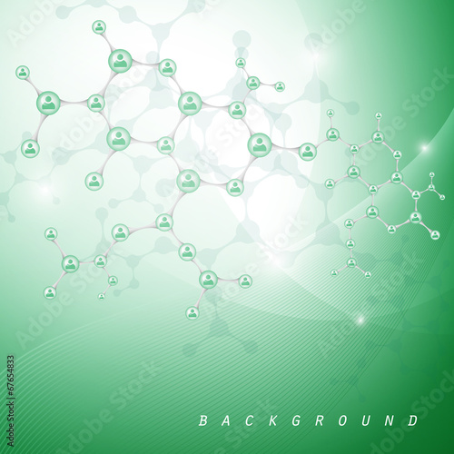 Social network people, vector illustration. Social people connected by nodes and lines. Connected people, 3d gradient vector