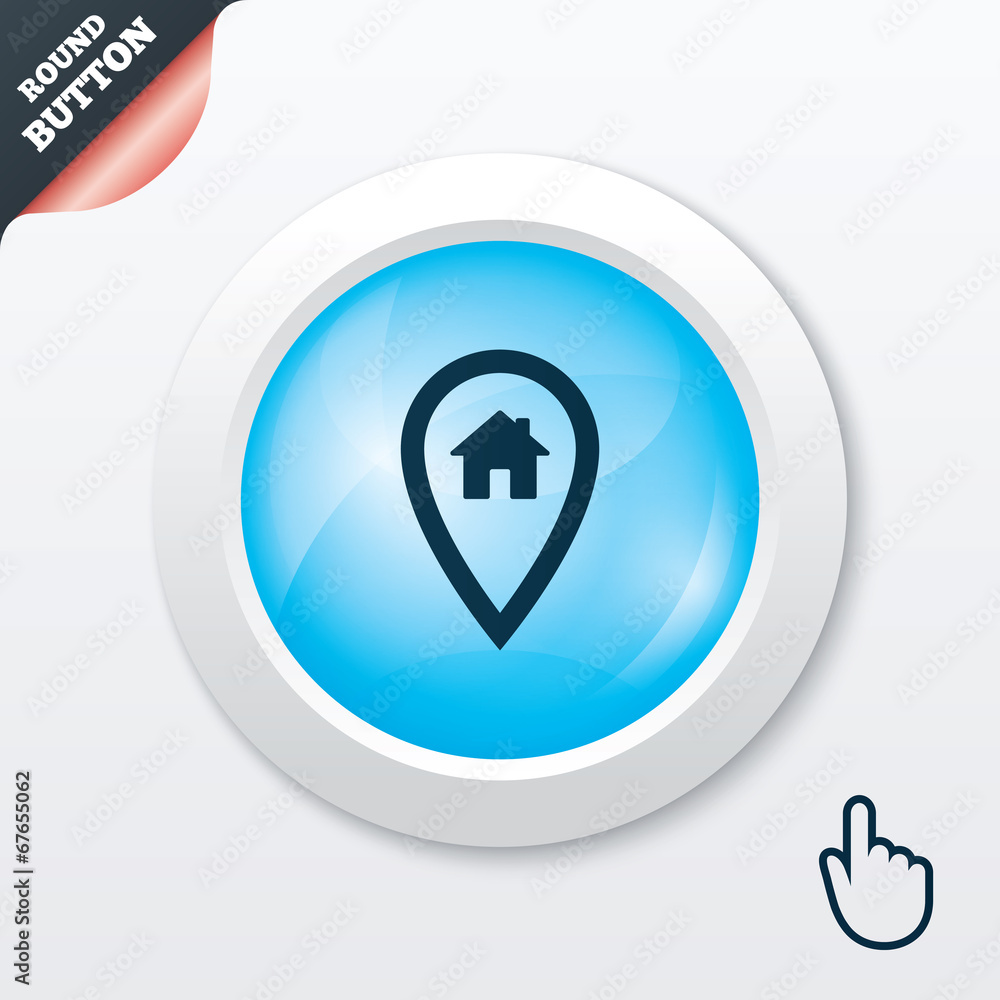 Map pointer house sign icon. Marker symbol. Map pointer house sign icon. Marker symbol.