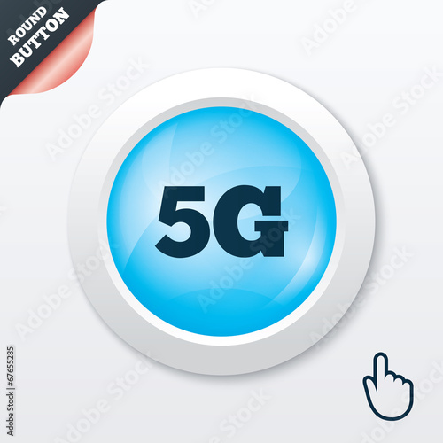 5G sign. Mobile telecommunications technology.