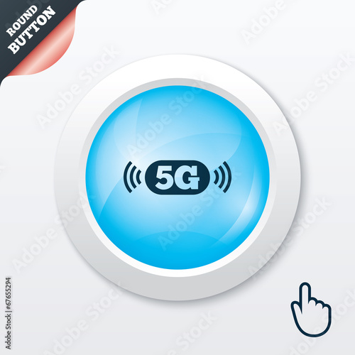 5G sign. Mobile telecommunications technology.